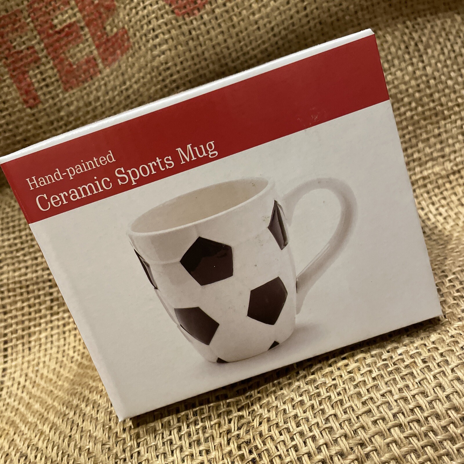 Soccer Ball Coffee Mug Cup White And Black Ceramic 15 oz Kitchen Decor Sports