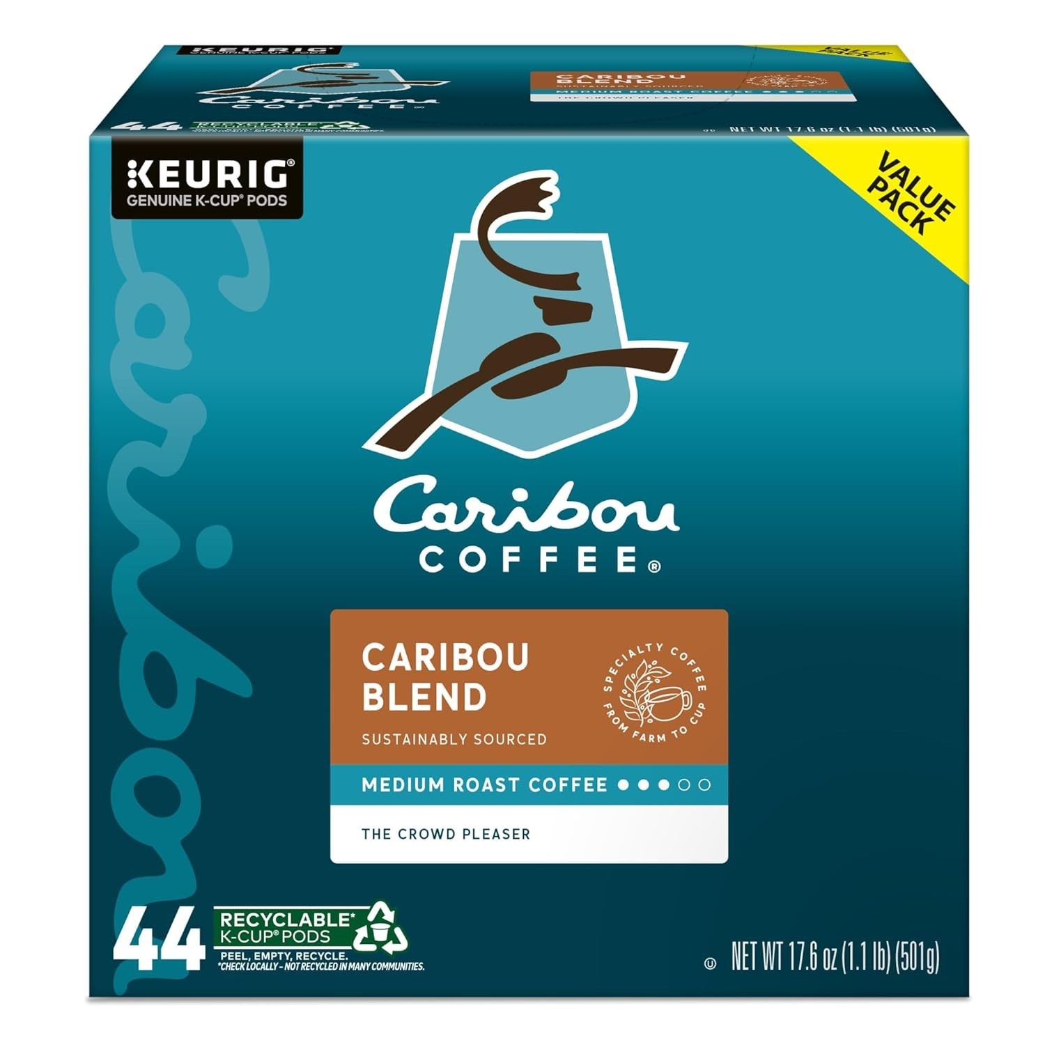 Caribou Blend Coffee K-Cup Pods, Medium Roast, 42 count – HOT & NEW!!!