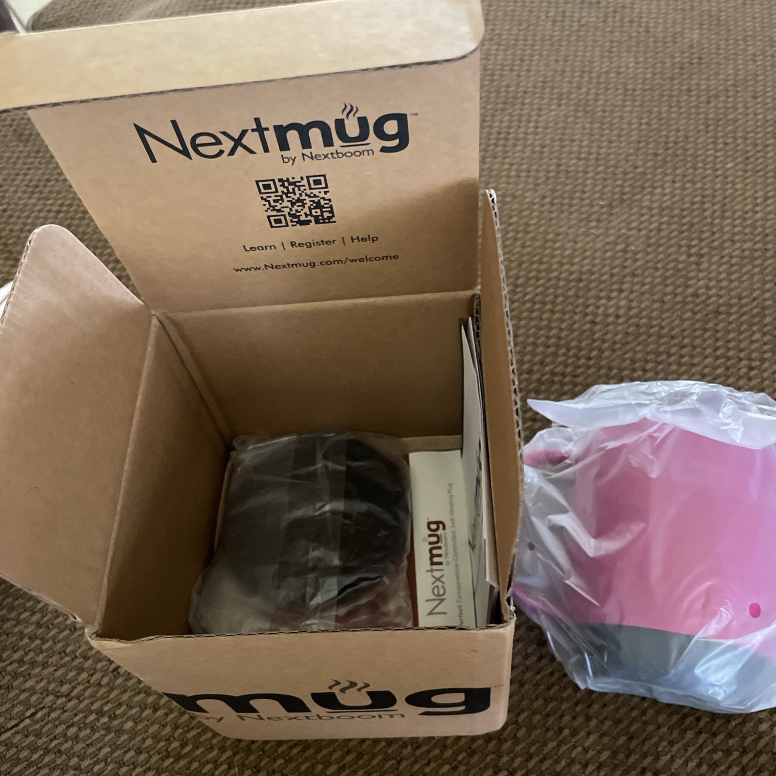 Nextmug 14 oz. True Pink Temperature Controlled Self-Heating Everyday Mug NIB