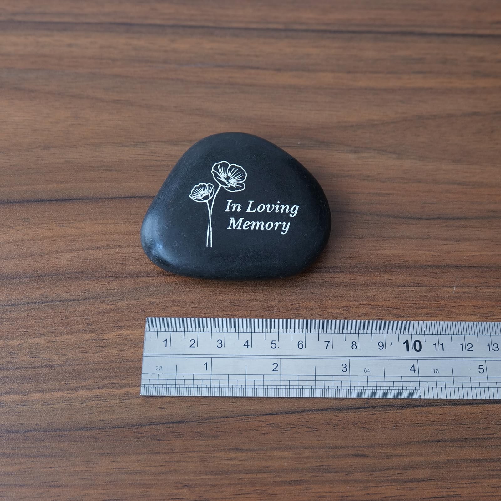 in Loving Memory Memorial Stone with Poppy Flower – Small Remembrance Garden …