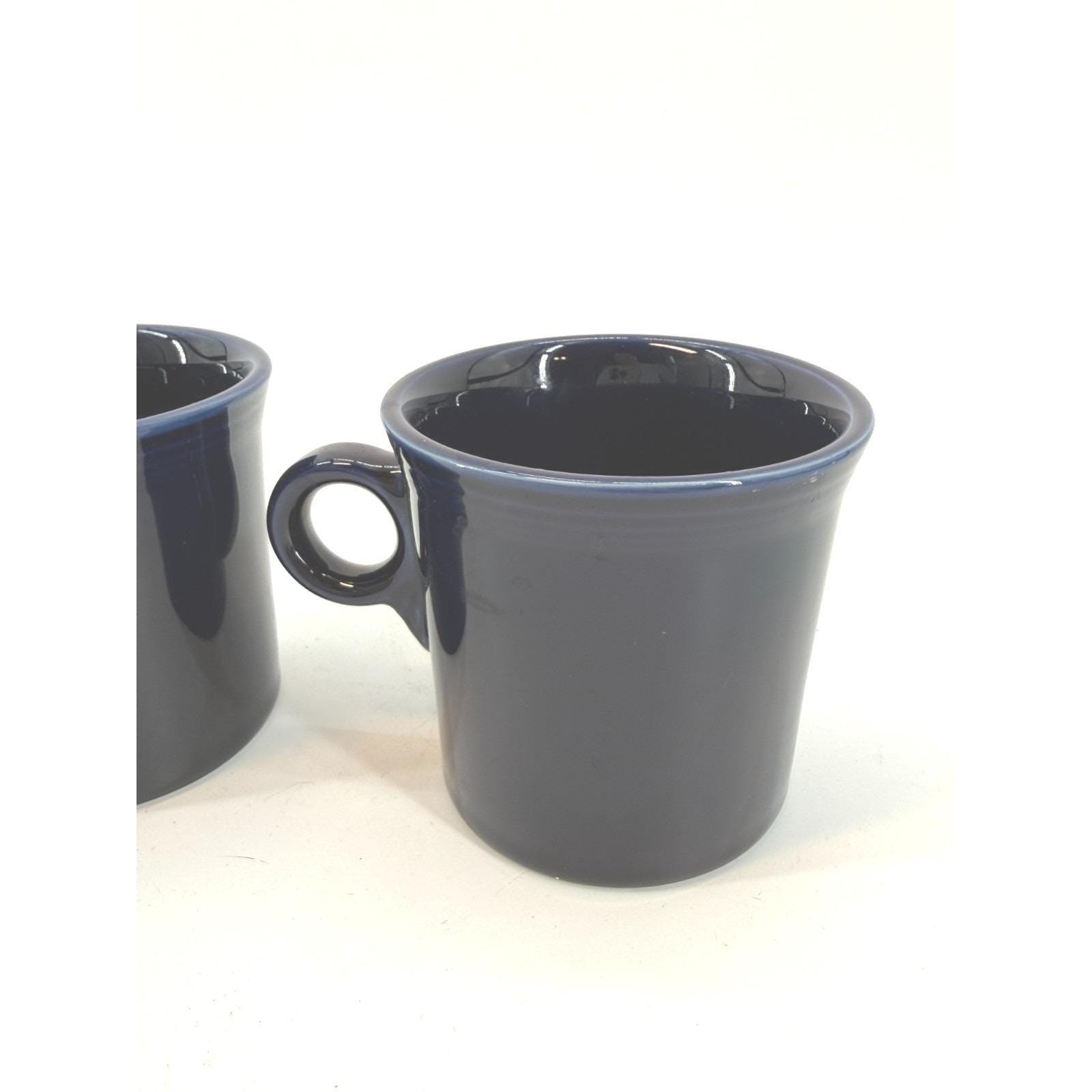 Fiesta Coffee Mugs Set of 2 Cobalt Blue Ring Handle Ceramic 8oz Regular Size