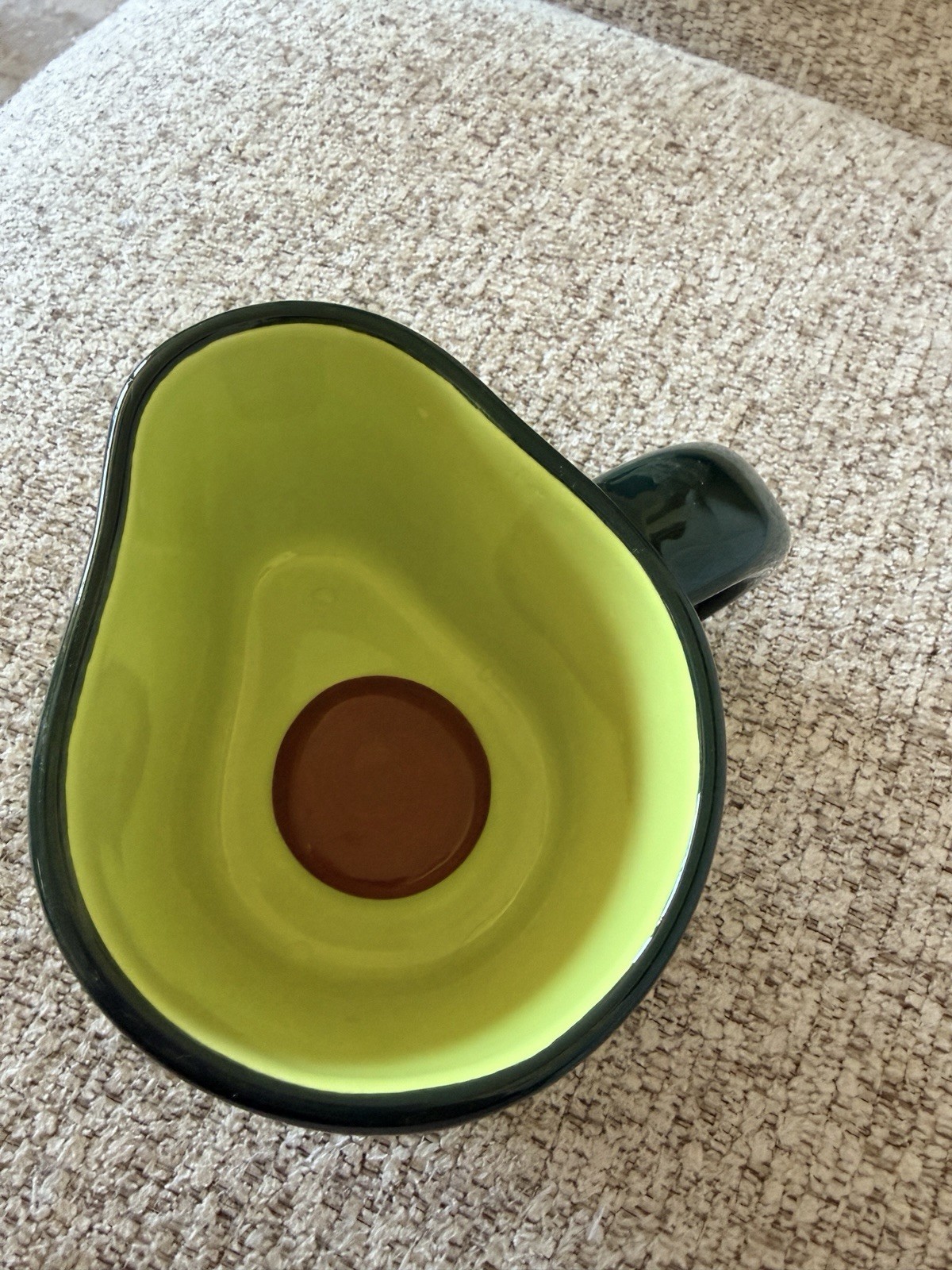 Green & Yellow Figural Decorated Ceramic Coffee Mug, 12 fl oz Contemporary