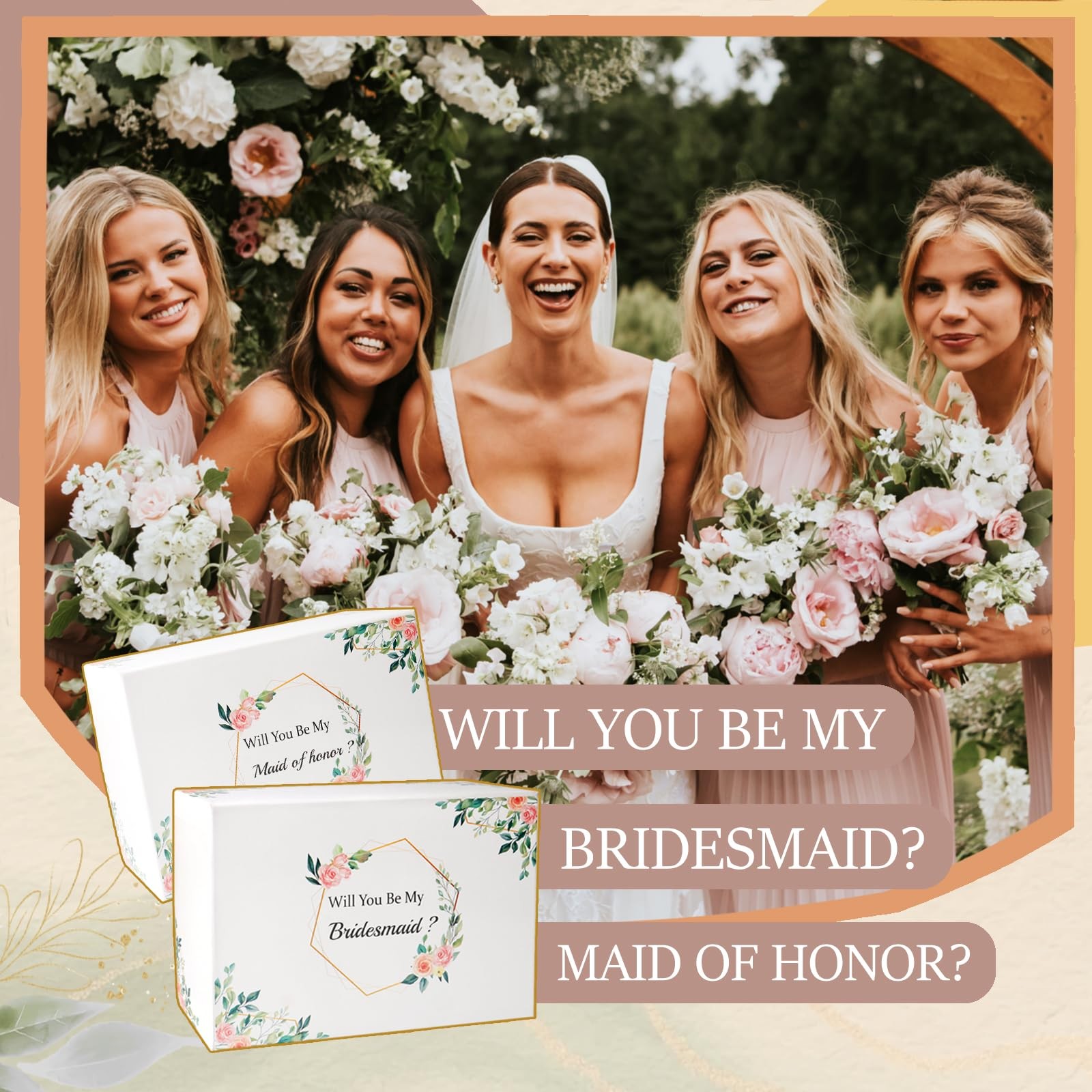 40Pcs Bridesmaid Proposal Box Gifts Set of 4 Will You Be My Maid of Honor Pro…
