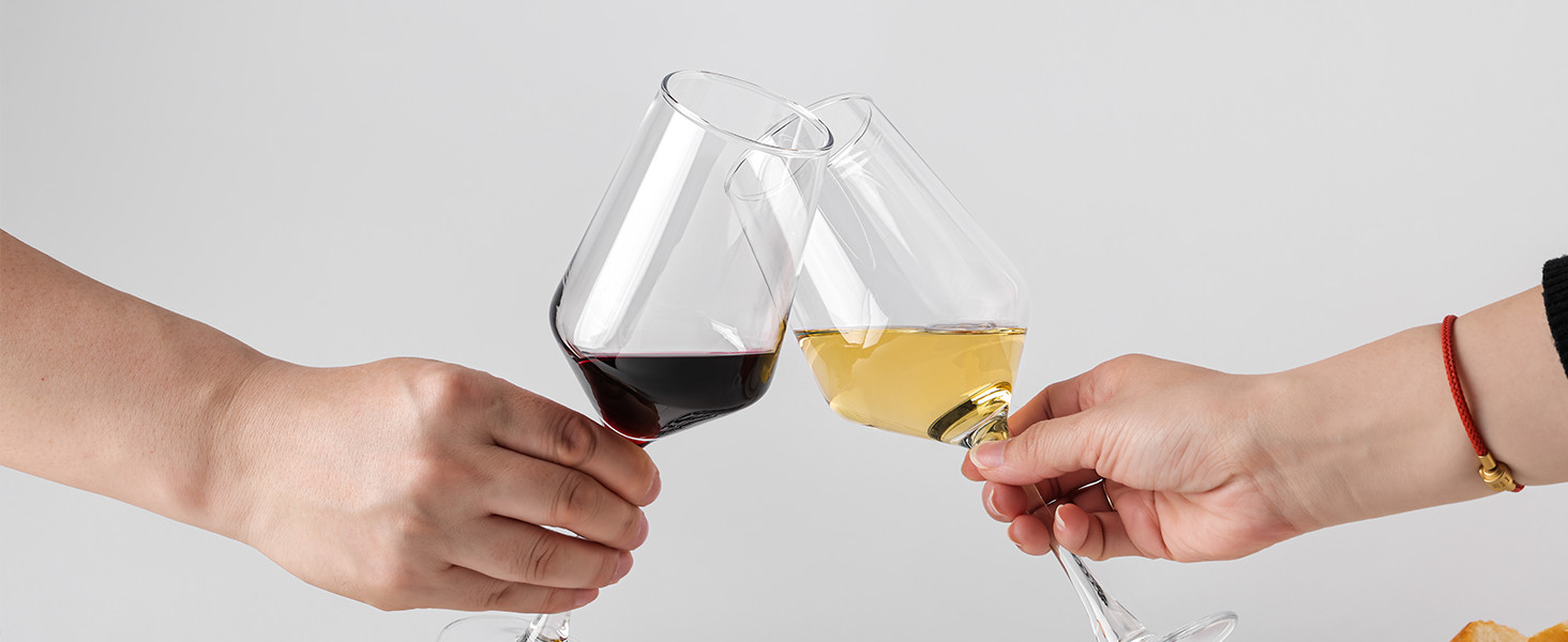 Wine Glasses Set of 4, 13.5oz Red White Wine Glasses,Lead-Long Stem Wine