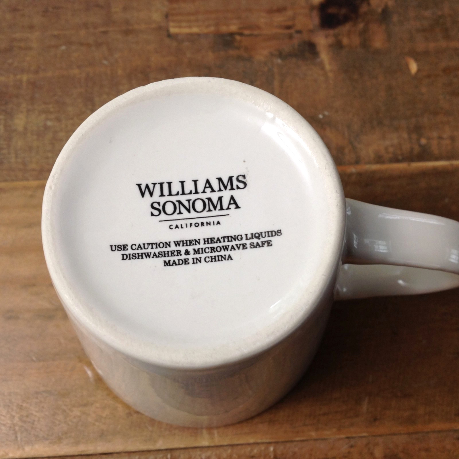 Williams-Sonoma Lil’ Bear Childrens Mug Cup White Black Teddy Bear Flower 2021