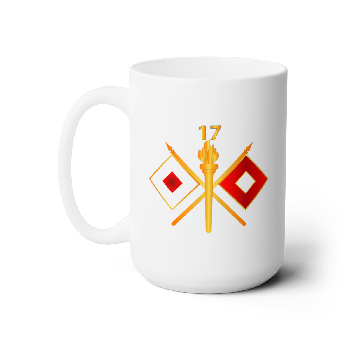 White Mug – 17th Signal Battalion w Unit Number – Branch wo Txt