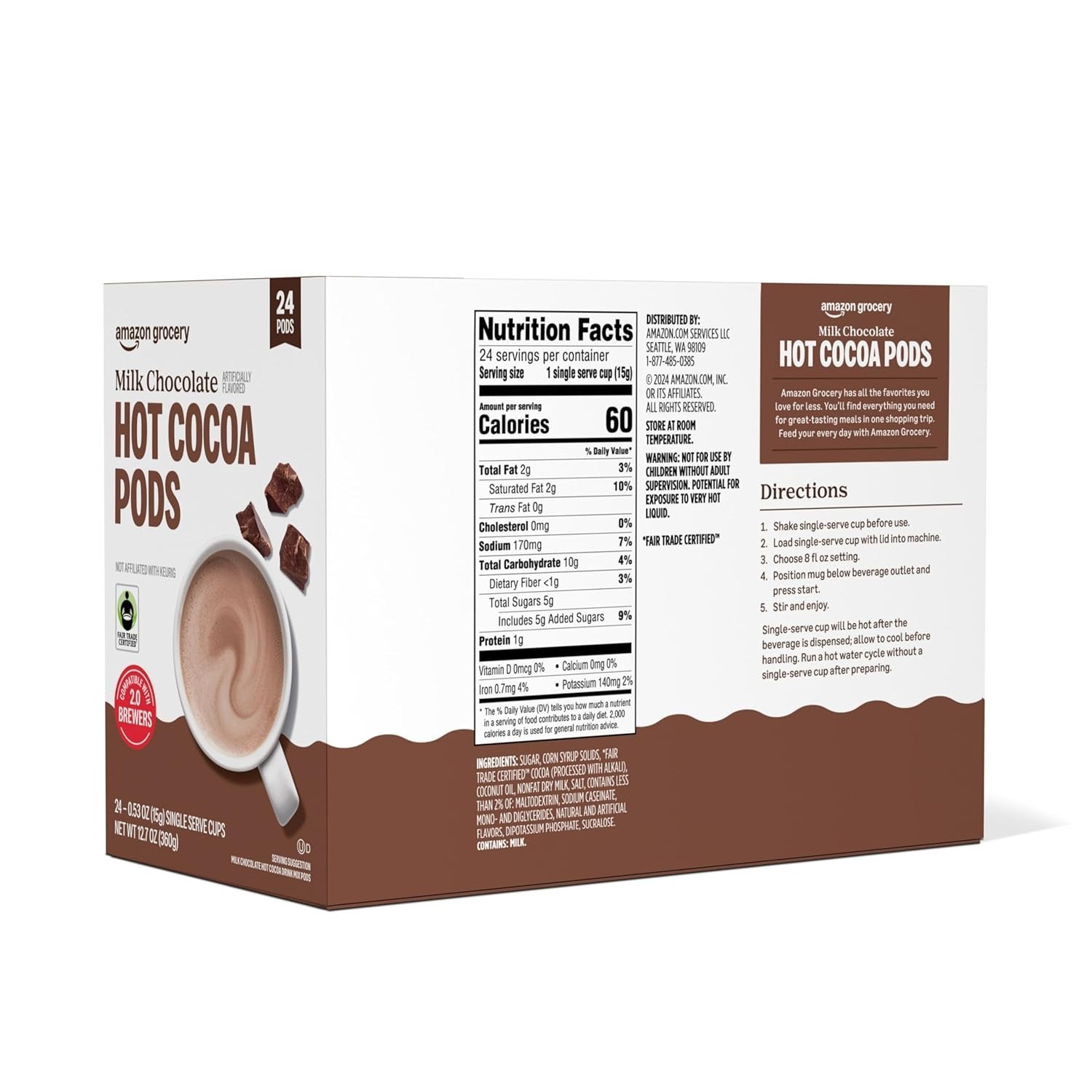 Cápsulas de Chocolate con Leche Happy Belly Hot Cocoa 24 ct – Pack de 1