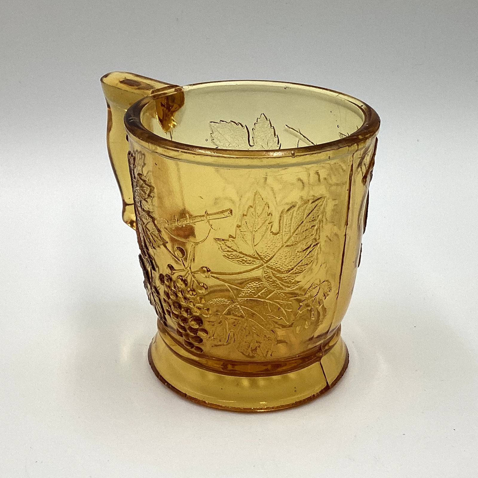 EAPG Bryce Brothers Amber Glass Mug Grape Bunch