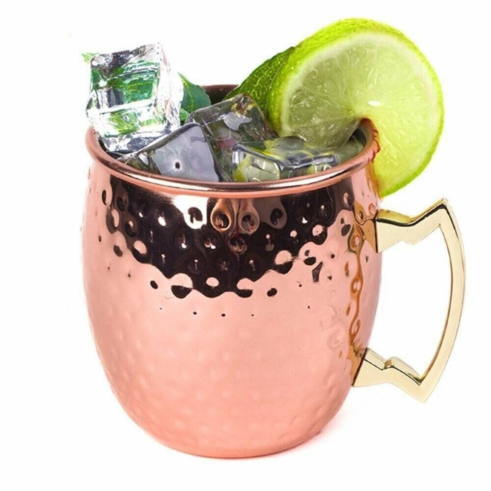 Pure Copper Mug Ayurveda Health Yoga Whiter Glass Cup Drinking Mug 450ml