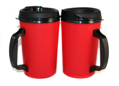 2 Foam Insulated 20 oz. Thermo Serv Travel Coffee Mugs