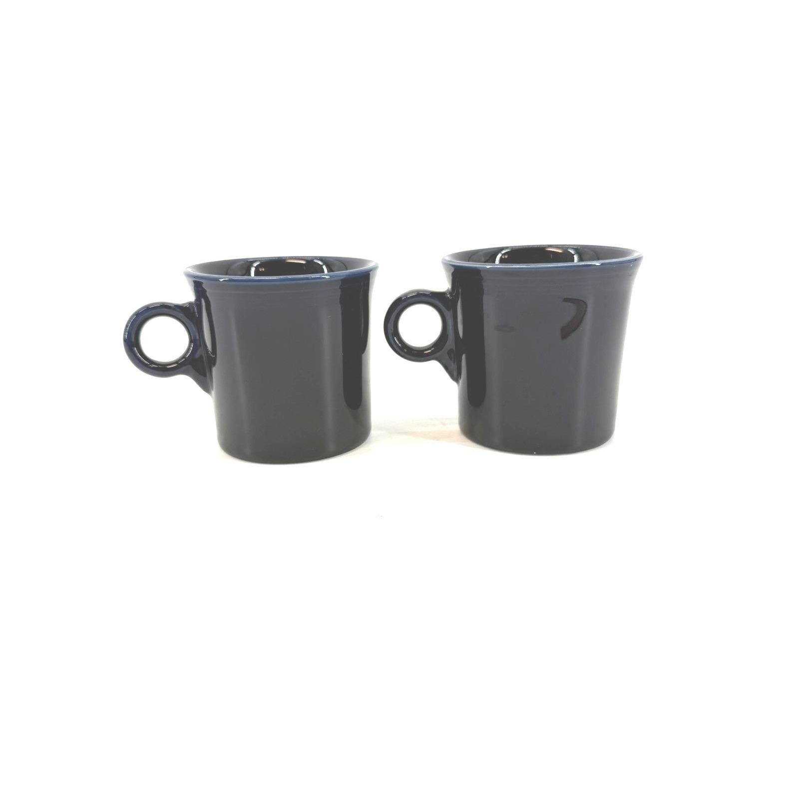 Fiesta Coffee Mugs Set of 2 Cobalt Blue Ring Handle Ceramic 8oz Regular Size