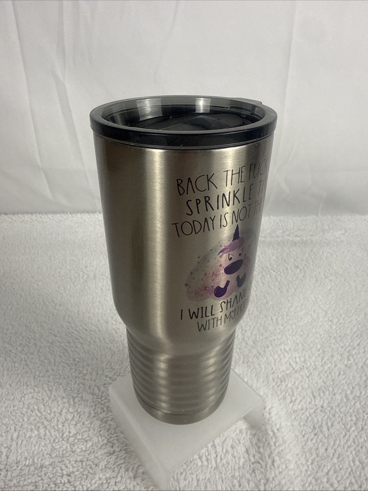Polar Camel Steel Travel Mug. “Back The F_€# Up Sprinkle Tits…” Hot/Cold Tumbler