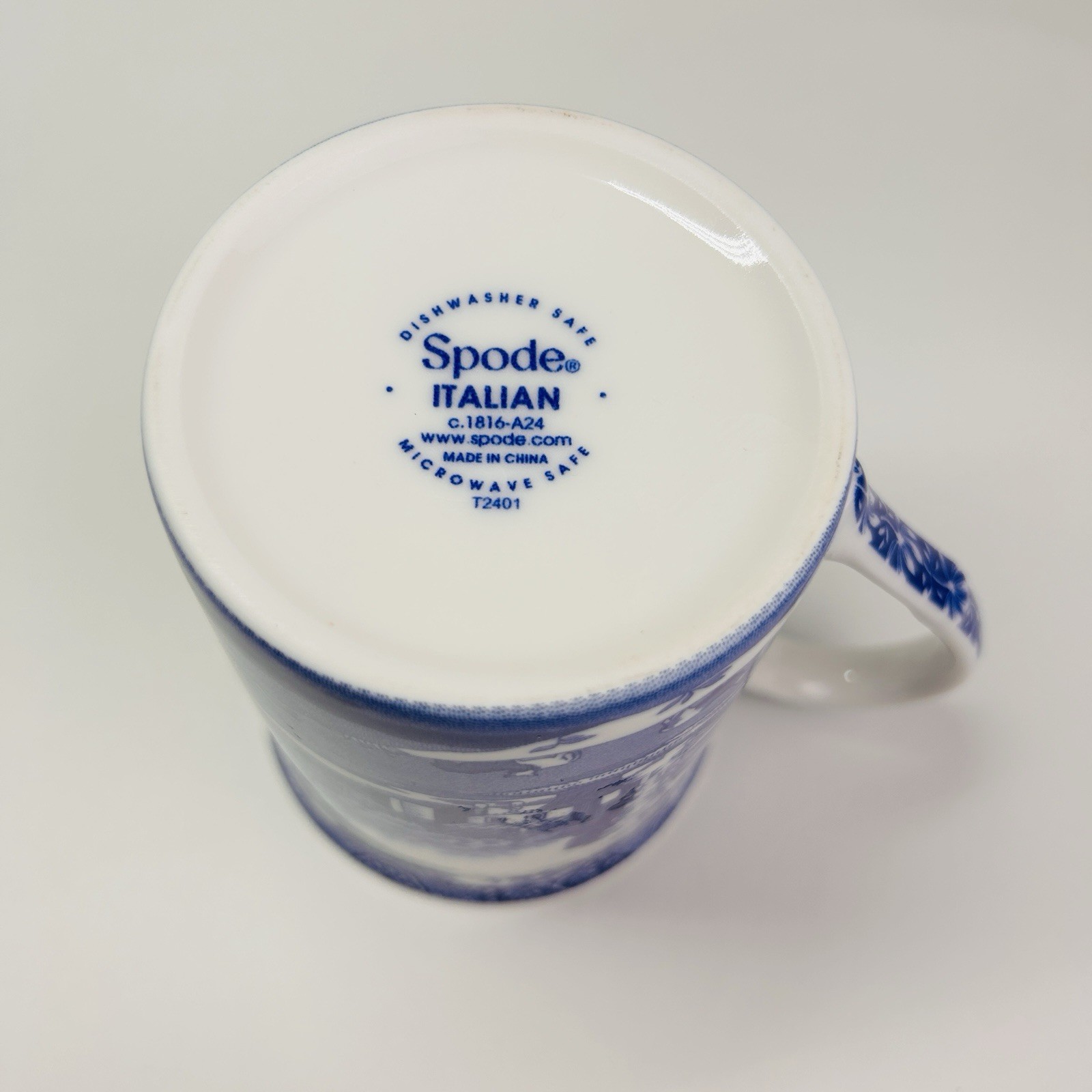 Spode Blue Italian Collection 16oz. Tea Coffee Mug British Transferware Lot #250