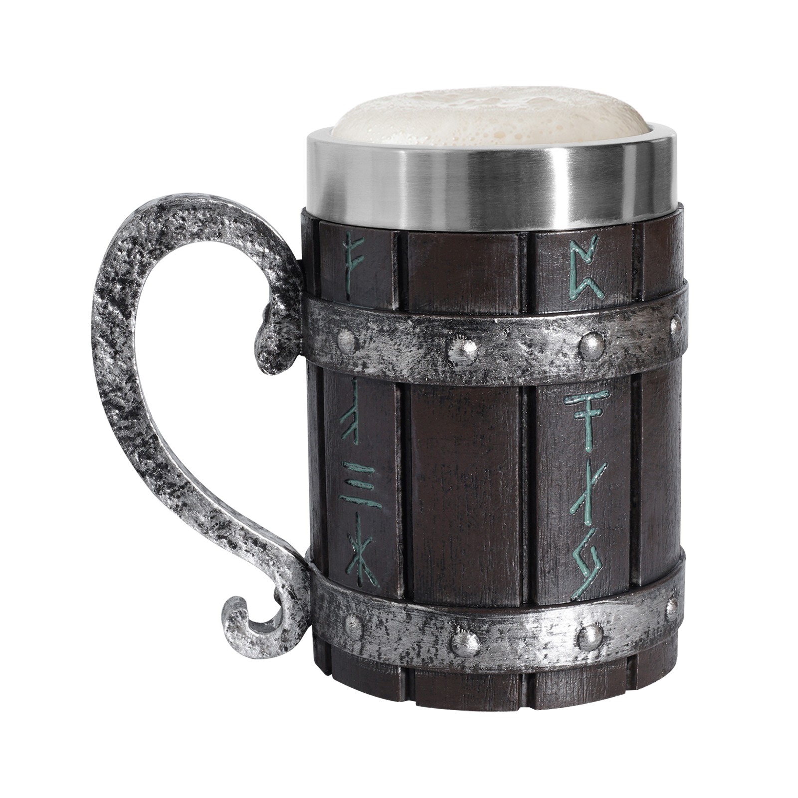 Viking Beer Mug Max 20oz 201 Stainless Steel Heavy Mug w/ Handle Easy To Hold