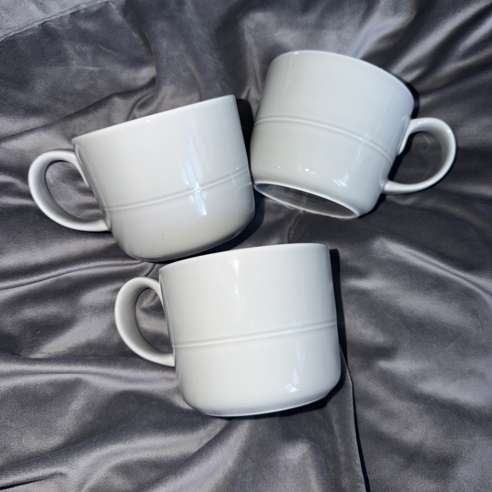 Crate&Barrel Aaron Probyn Hue Mugs Light Grey Set of 3~Retired Color