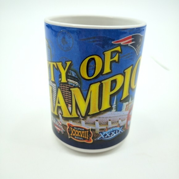 Boston Red Sox & Patriots Champions 2004 Y2K VTG World Series Super Bowl Mug