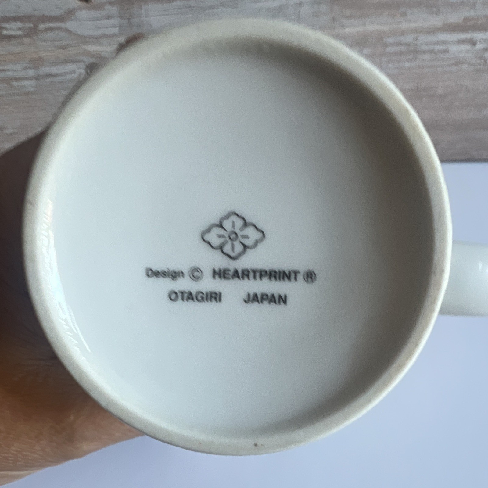 Otagiri Heartprint Cow Plaid Ceramic Coffee Mug 11 fl oz Japan Country Style