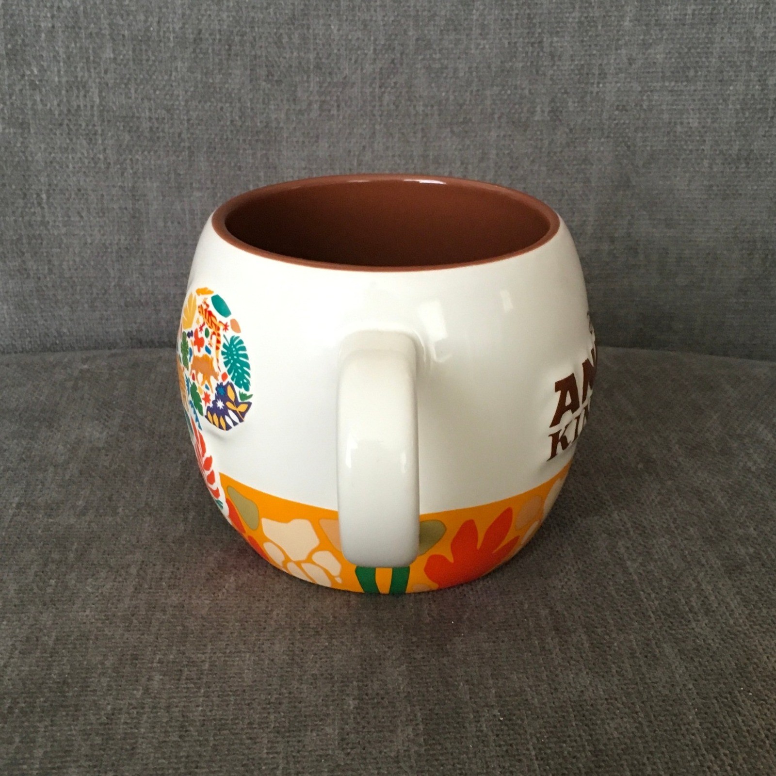 Disney Animal Kingdom Ceramic 17 oz Coffee Mug Rounded Raised Mickey Silhouette