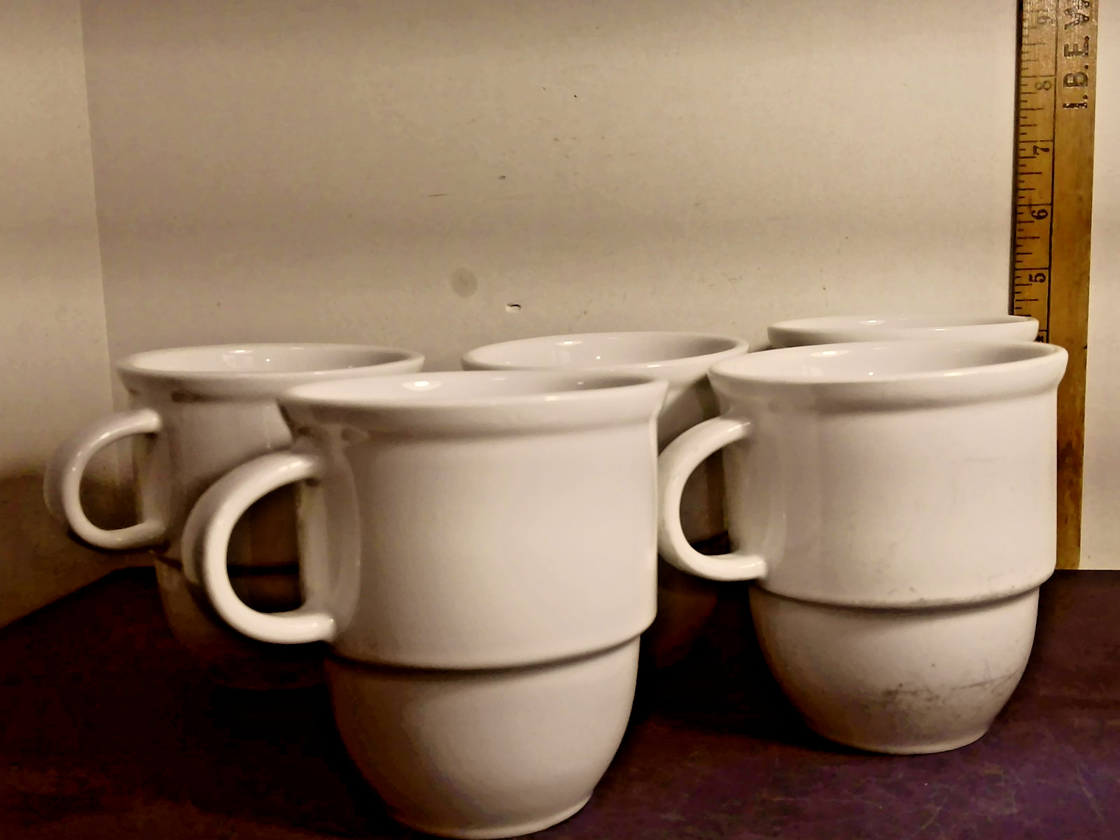 Belagio White Stackable Large Coffee Mugs Set of 5