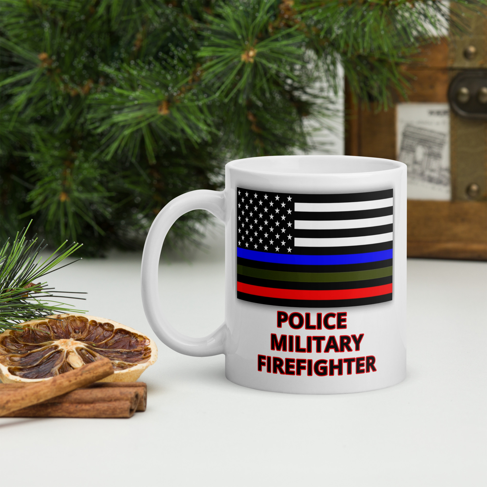 POLICE, MILITARY, FIRE Coffee, Tea Mug 11oz. Cup ( Law Enforcement, Firefighter