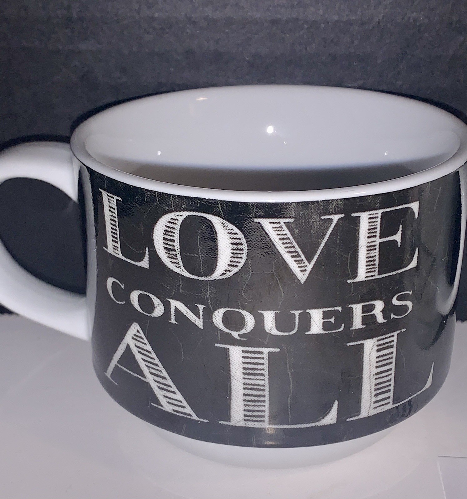 2 Pier 1 Imports Love Amore Stackable Ceramic Mugs
