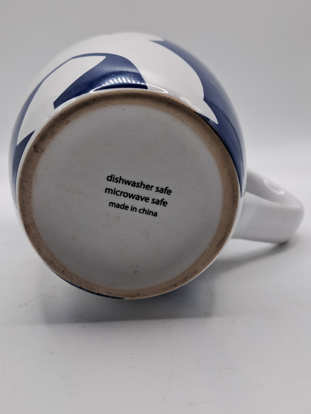 Blue White Retro Elephant Safari Jungle Ceramic Tall Latte Coffee Mug Tea Cup
