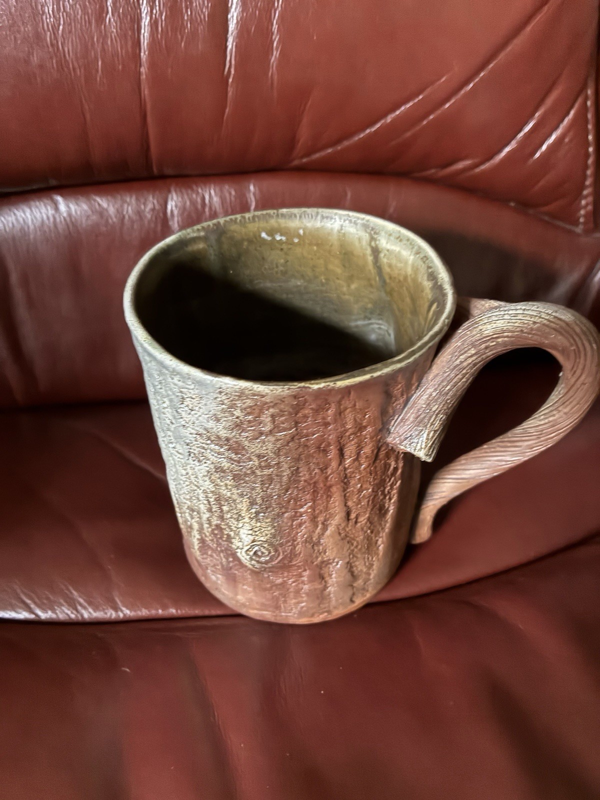 Rooted in Clay Signed Coffee mug Tree Bark Mug 14 ounce