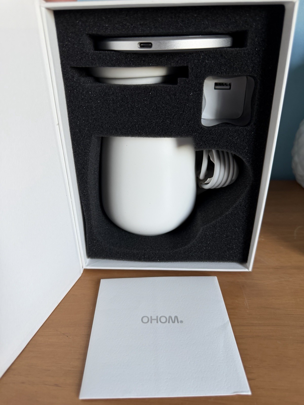 OHOM Ui Fine Ceramic Self-Heating Mug White OPEN BOX Never Used