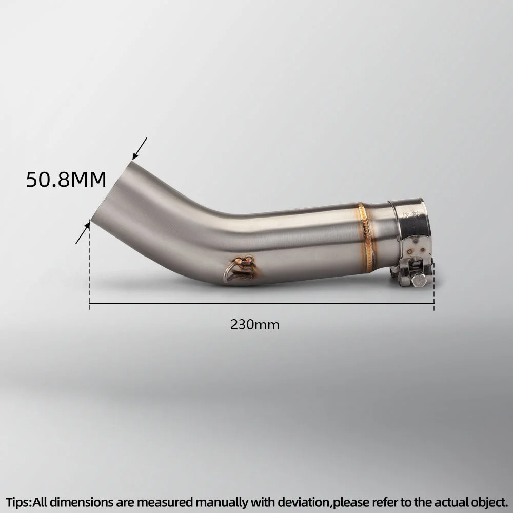 Stainless 51MM Motorcycle Exhaust Pipe Adapter Middle Link Tube