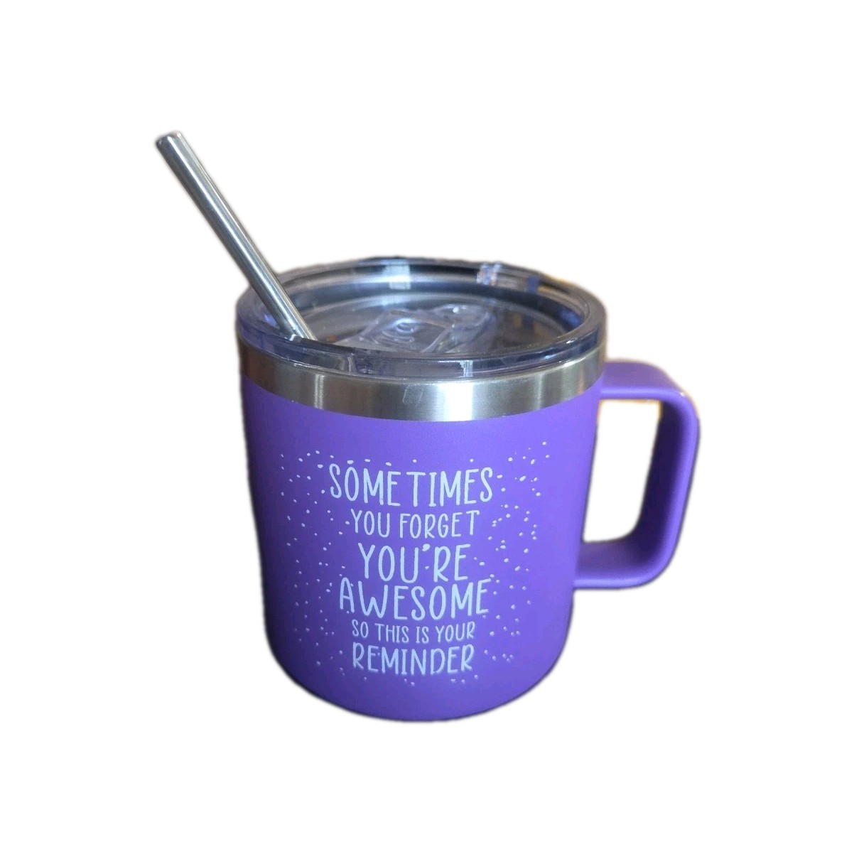 KLUBI Inspirational Gifts for Women –Stainless Steel Coffee Purple Mug/Tumbler 1