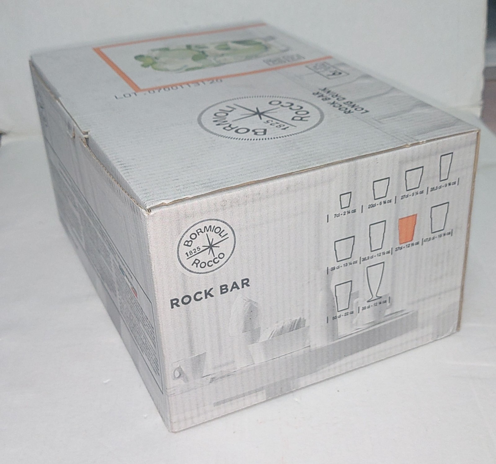 Bormioli Rocco Rock Bar Stackable 12.5 oz Beverage Drinking Glasses Set Of 6