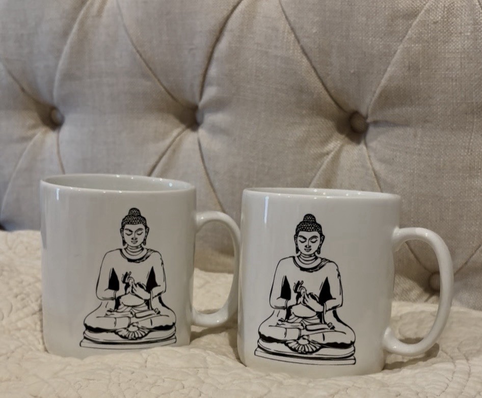 Coventry Buddha Meditating Oversized Jumbo Mugs (2) 28oz Look