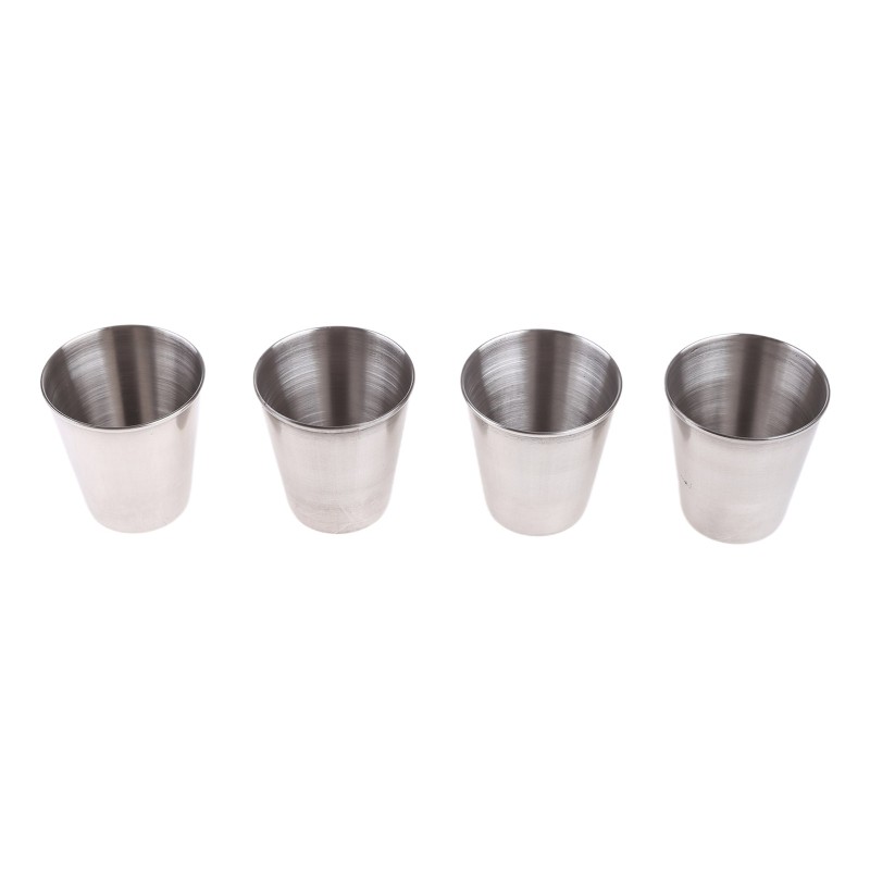 4pcs 70/160ml Outdoor Camping Tableware Travel Cup Stainless Steel Beer Wine Cup