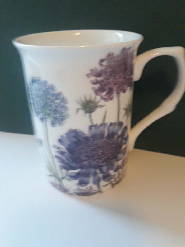 Stechcol Purple Flowers Coffee Cup Mug Gracie Bone China 8 oz