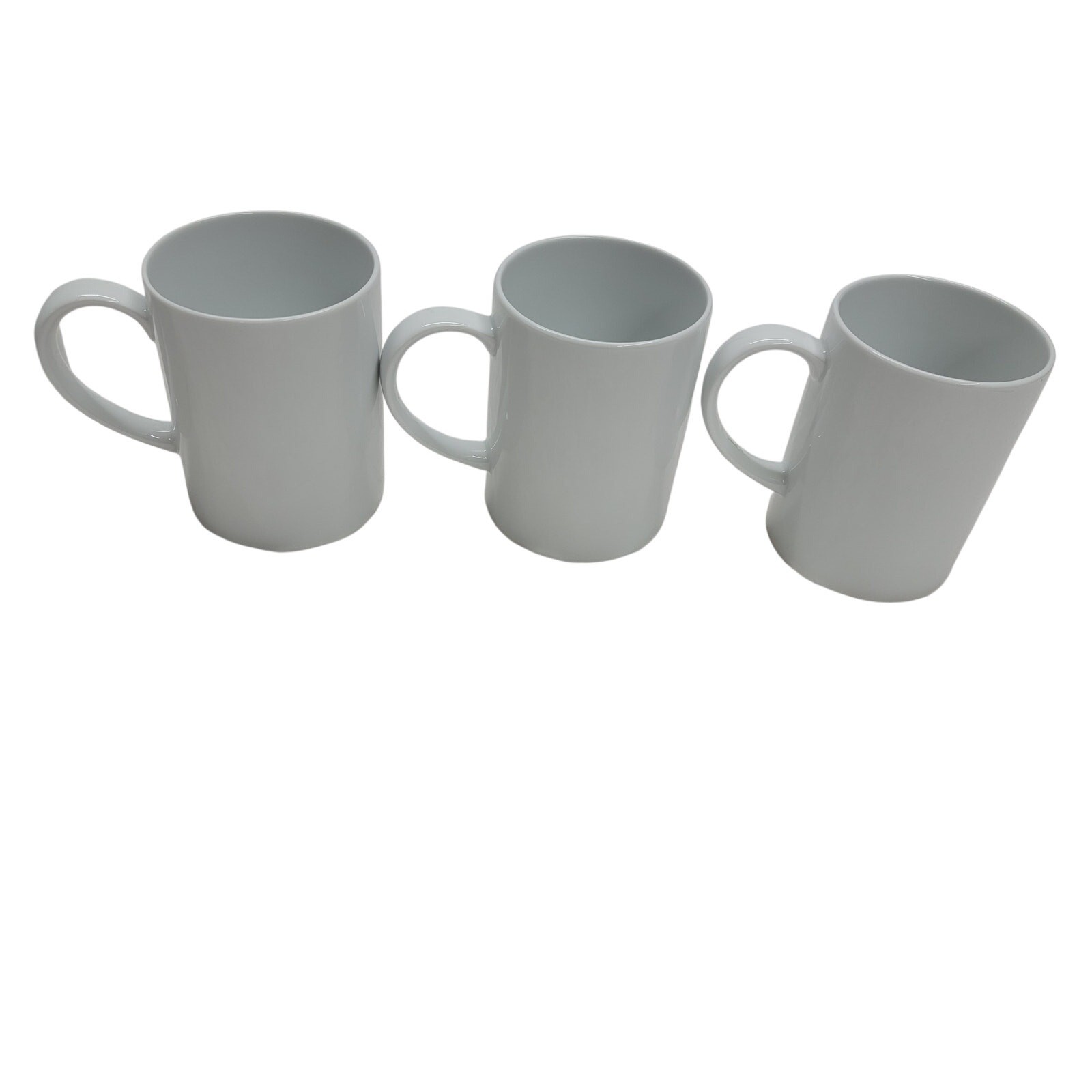 Set of 6 Crate & Barrel Aspen Can Mugs White Porcelain 11oz Coffee Cups New