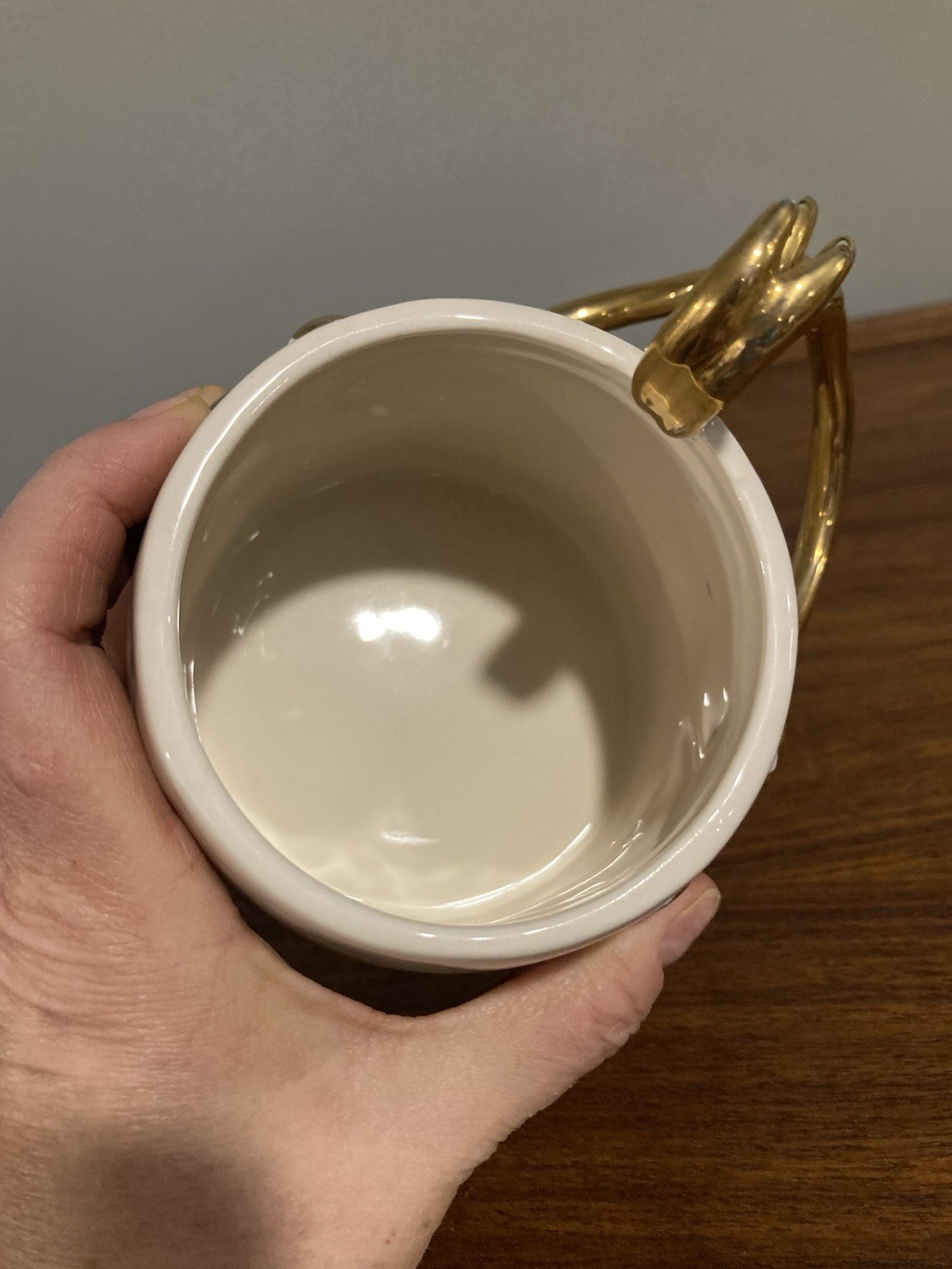 Rare Fauna Fete Deer Gold Antlers Ceramic Mug Gail CC for Anthropologie Retired