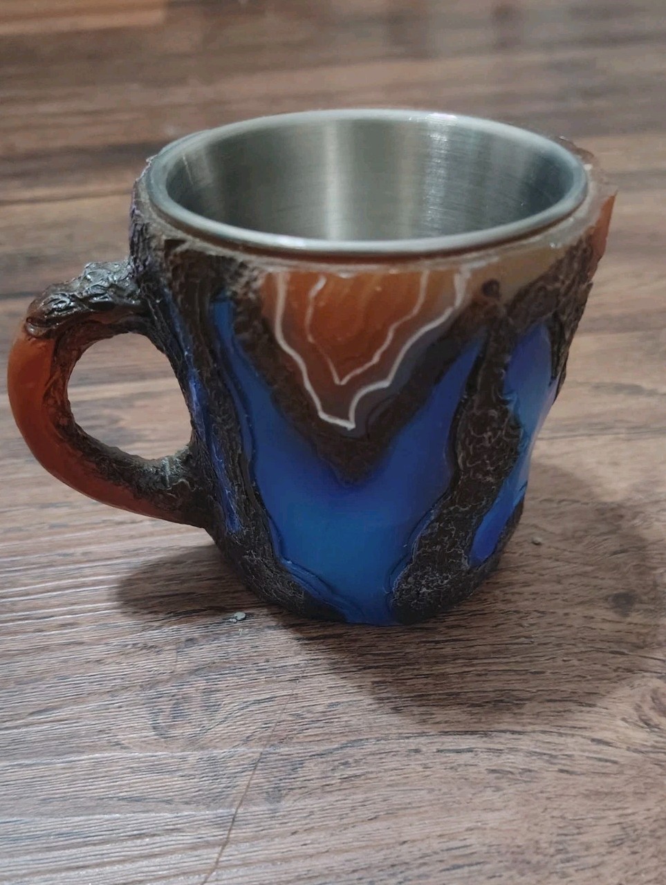 Mineral Crystal GEOLOGIST GIFT whimsical Stainless AGATE Coffee Mug TEA GEODE