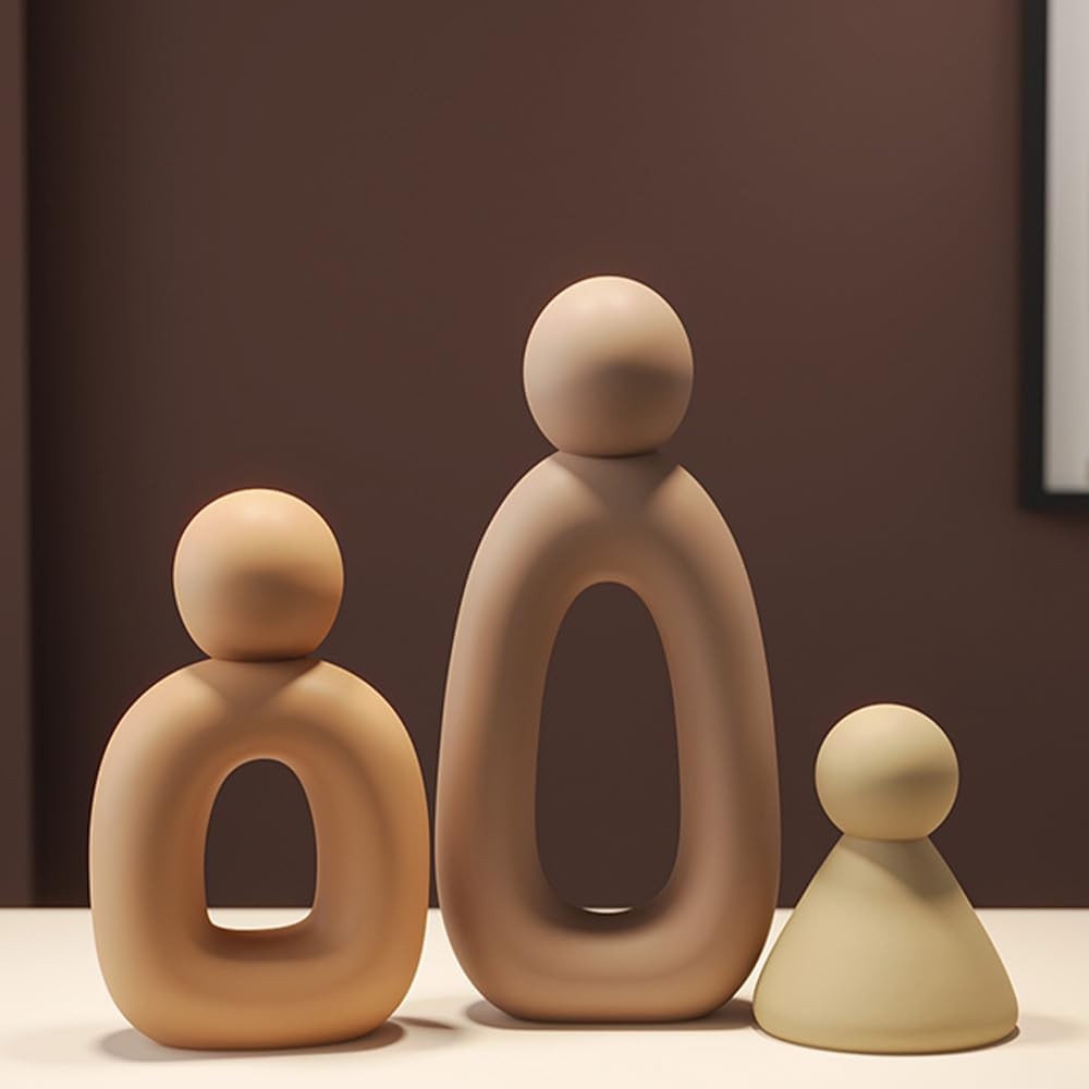 Color Abstract Resin Three Family Ornament Creative Modern Simple Art Statues