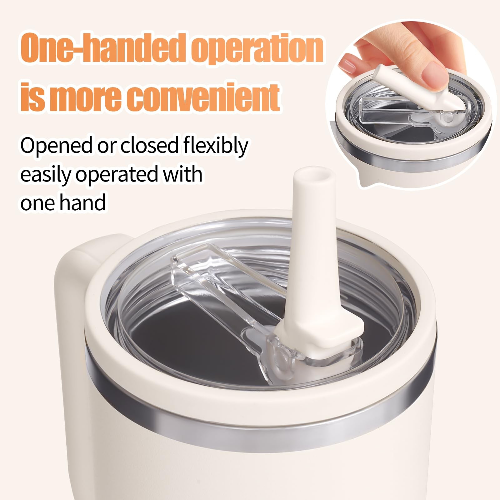 2 Pack 40 oz Tumbler Flip Straw Leak Proof Lid Replacement Fit for Stanley Qu…