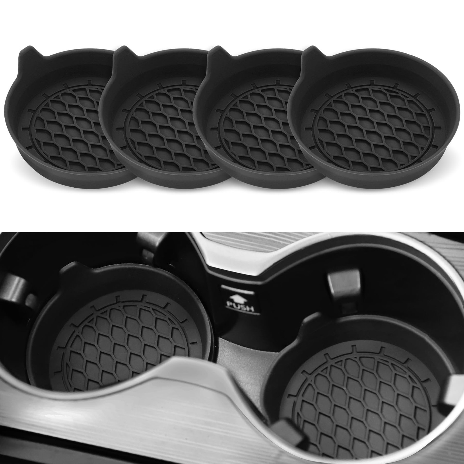 Car Cup Holder Coaster Silicone Cup Holder Insert Universal Non Slip Cup Holders
