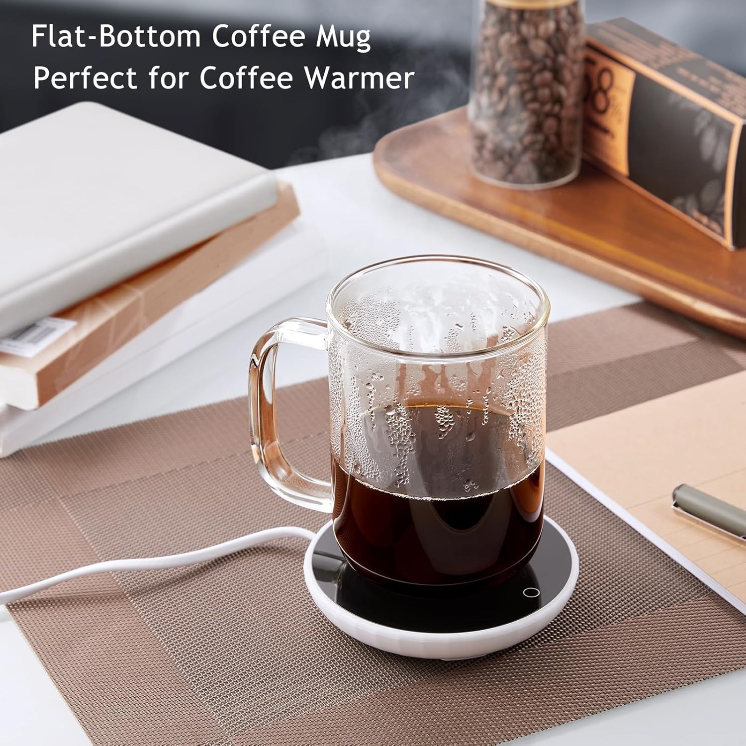 Glass Coffee Mugs, 20 oz Ice coffee cups, Large Clear Tea Cups Set of 2