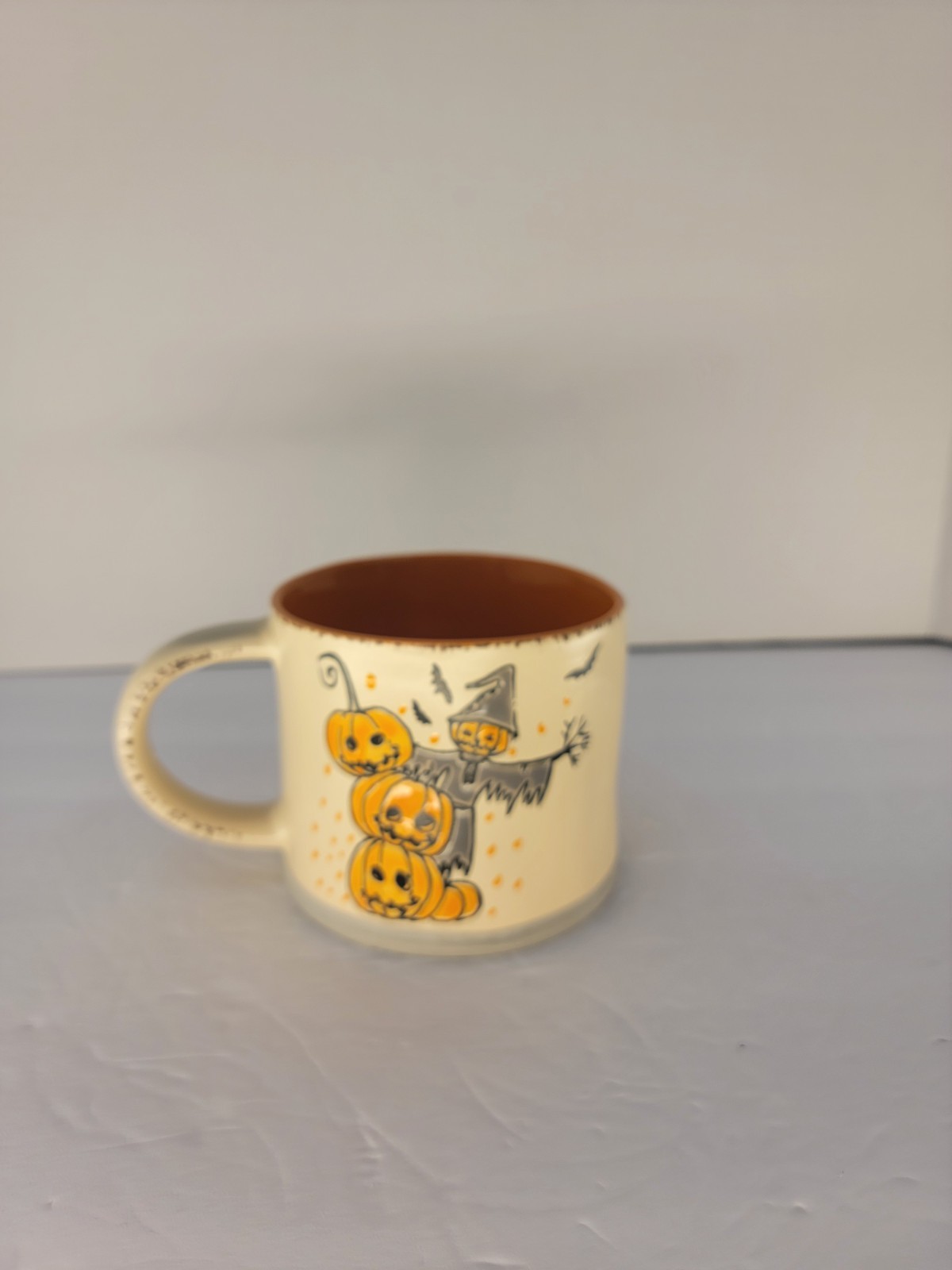 Lili + Ana Happy Halloween Scarecrow Pumpkin Ceramic Coffee Mug 2022 Orange
