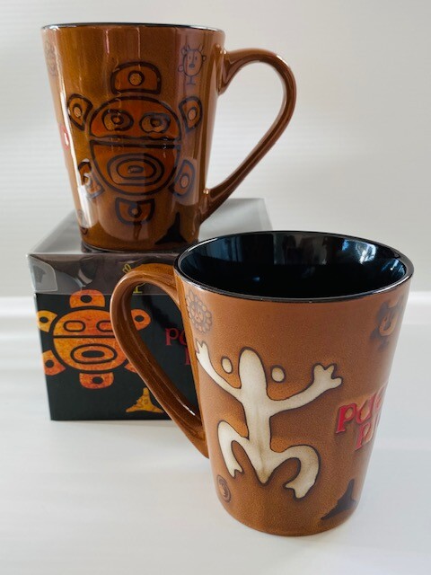 Puerto Rico Coqui Sun Taino Glazed Ceramic Coffee Mugs Cups 14oz Fine Souvenirs
