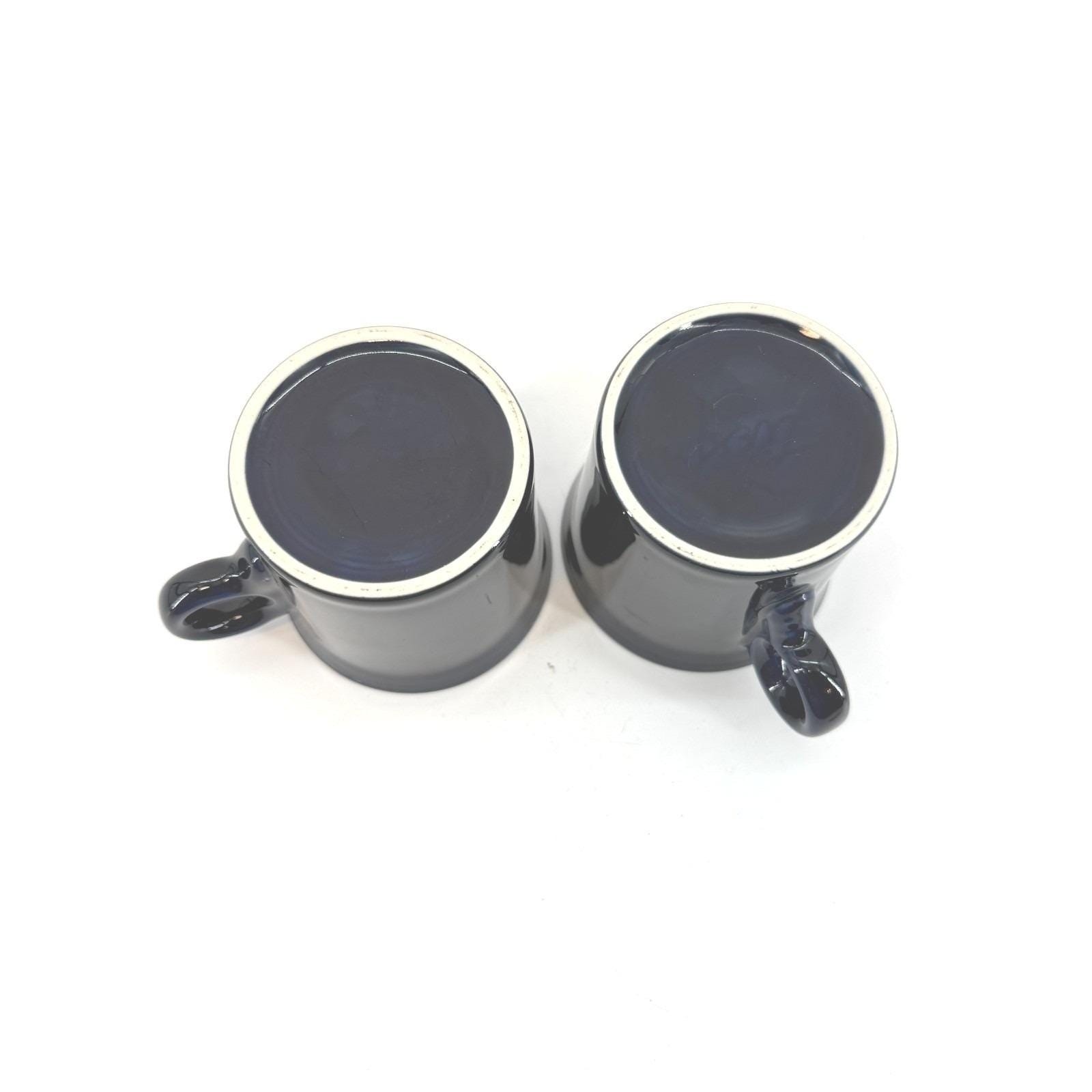 Fiesta Coffee Mugs Set of 2 Cobalt Blue Ring Handle Ceramic 8oz Regular Size