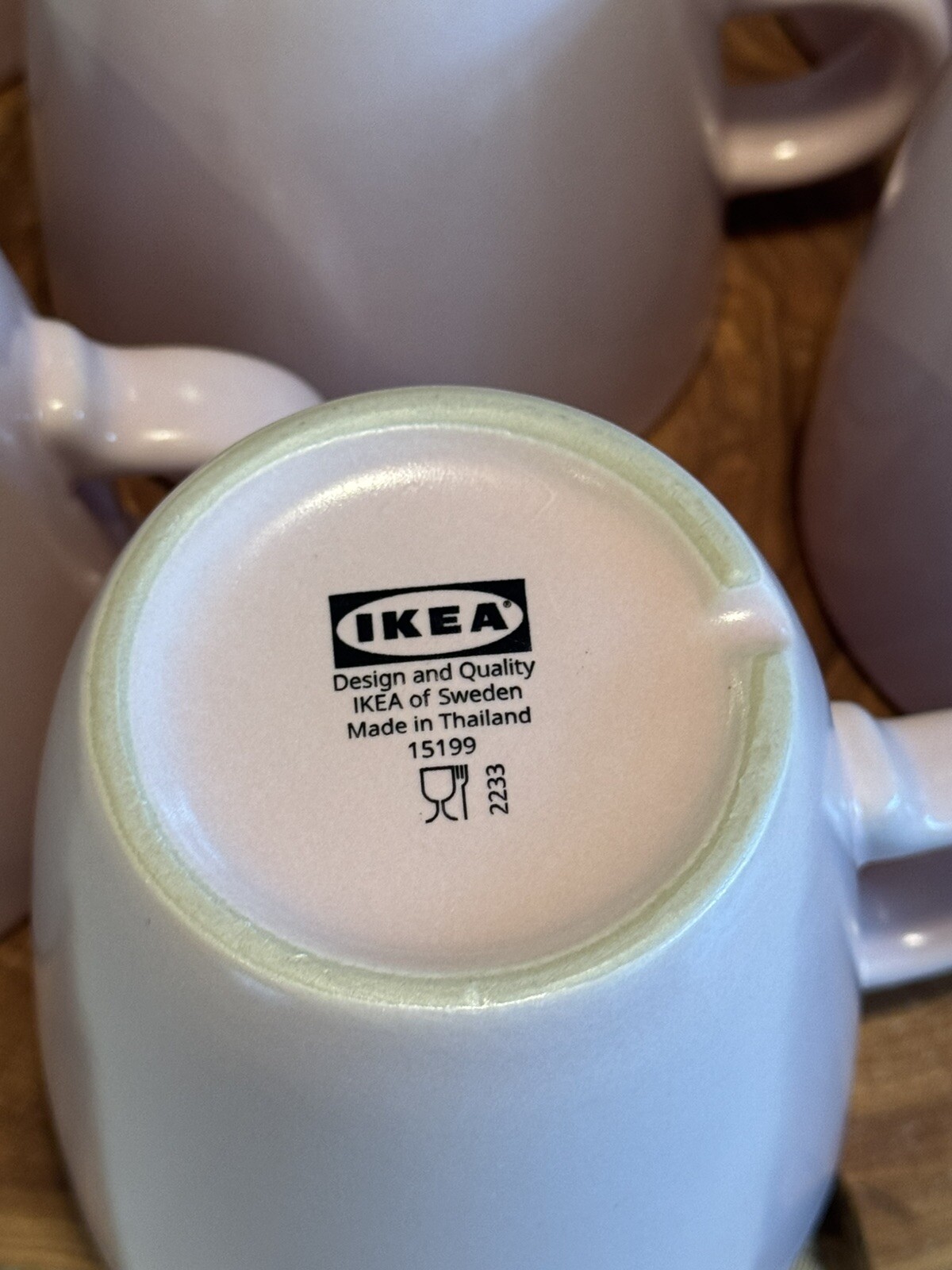 Set Of 7 Ikea Pink Dinera Footed Coffee Cups Mugs Thailand 15199