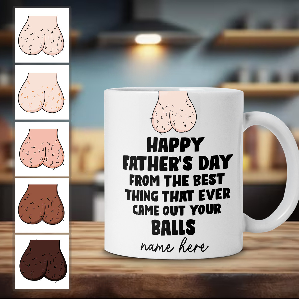Personalized Happy Father’s Day From The Best Thing That Came Out Your Balls Mug