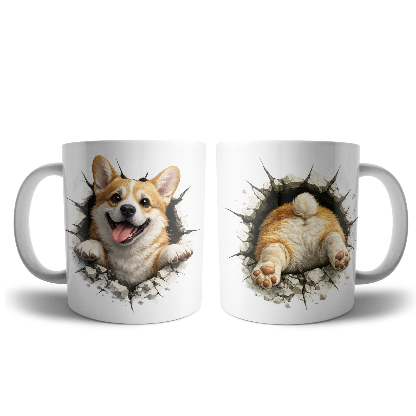 Funny Corgi Mug Cute Dog Coffee Cup 3D Puppy Design Dog Lover Gift 11oz