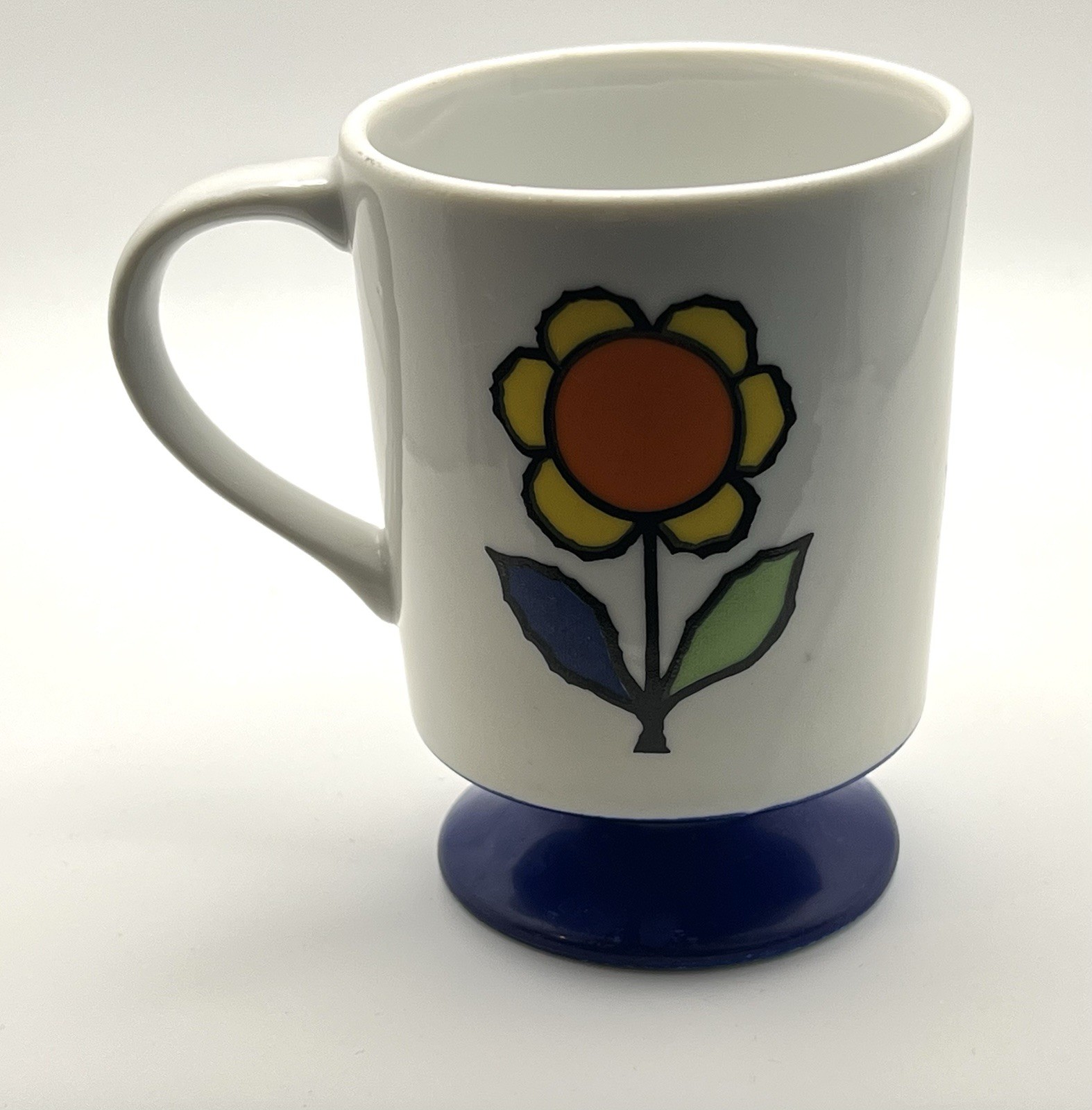 Sunflower Ceramic Pedestal Mug Made in Japan
