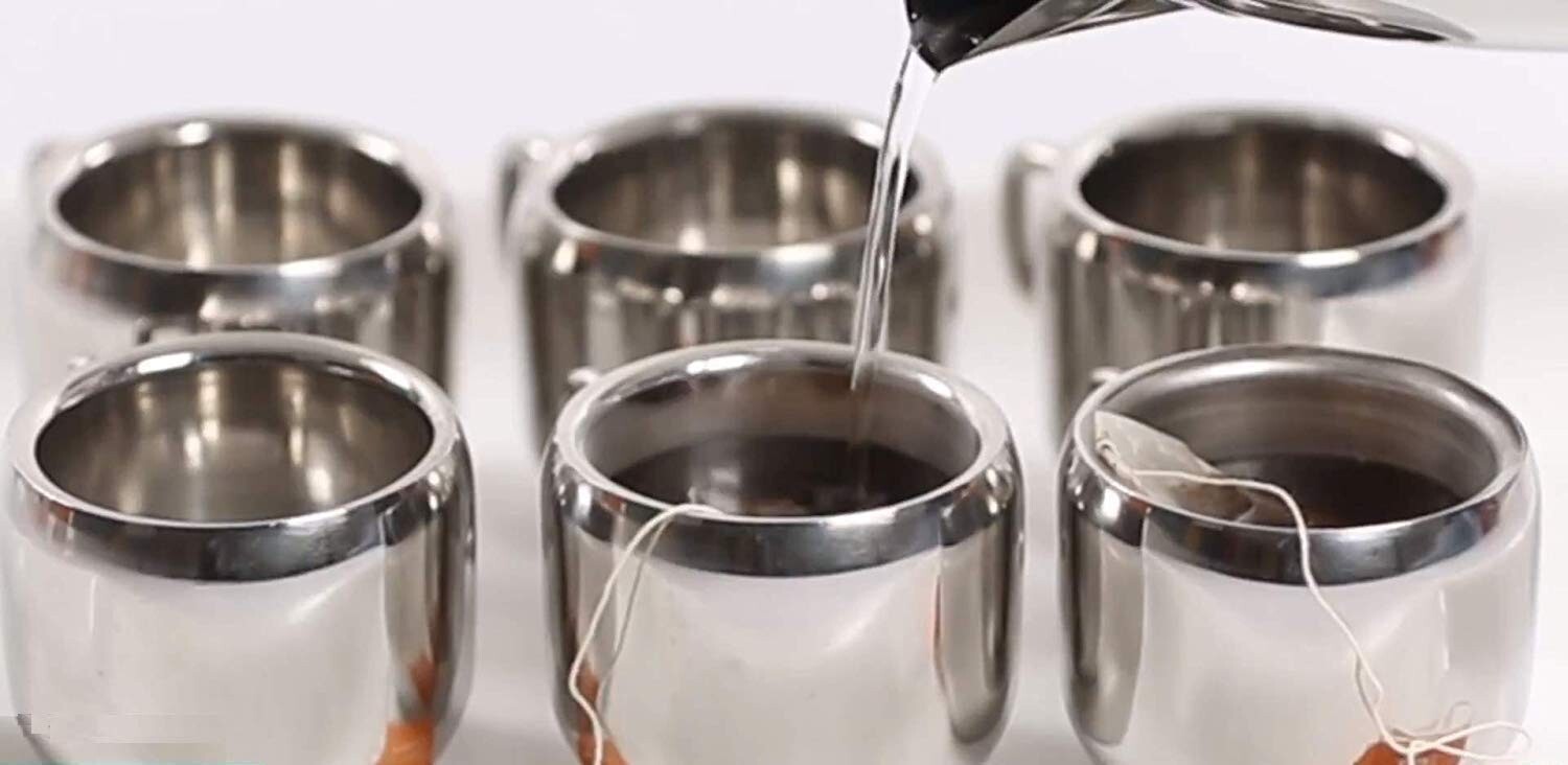 Stainless Steel Mini Tea Coffee Cup Double Wall Small Size Set of 6 80ml US