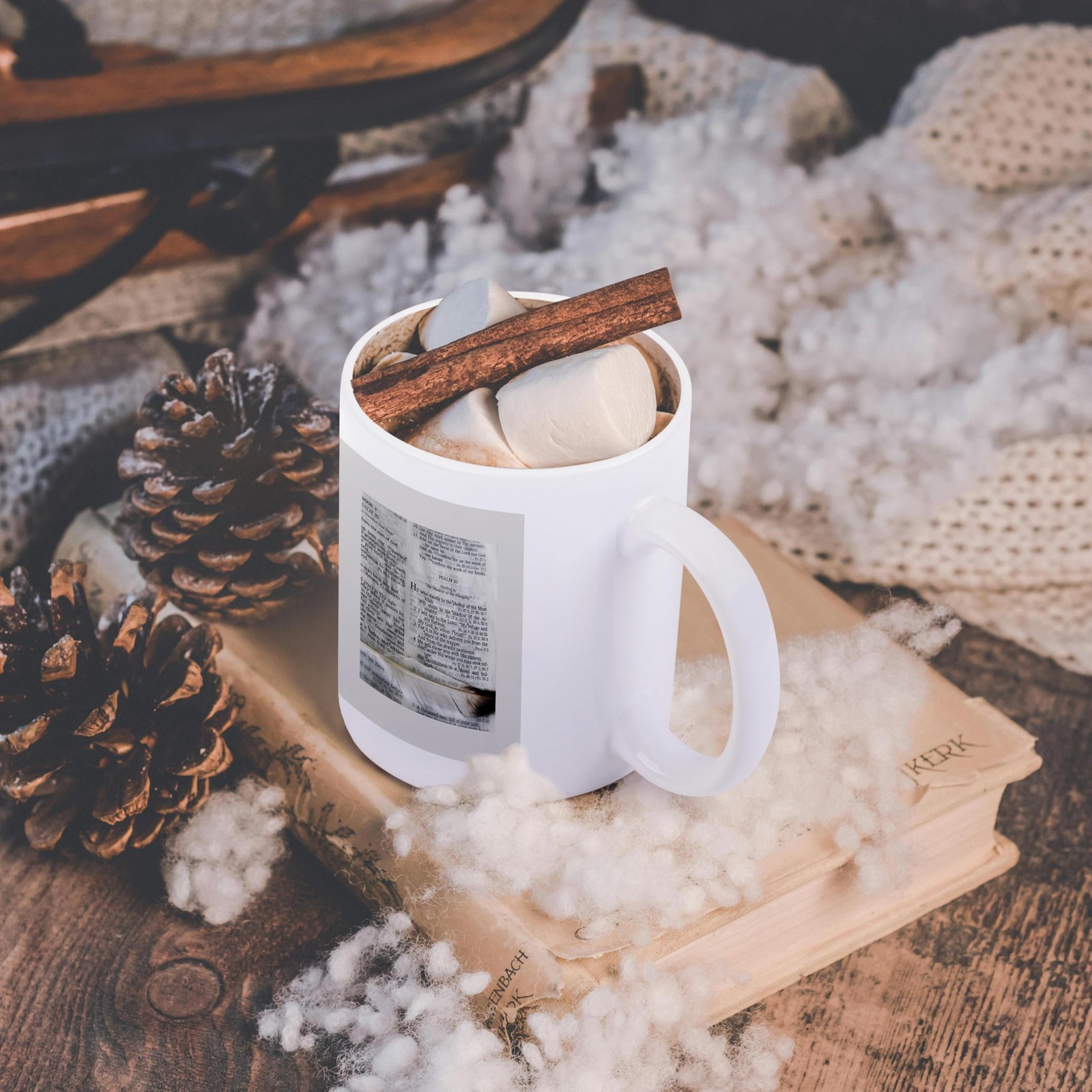3dRose Psalm 91 Bible Feather Photo Magic Color Changing Mug 11oz